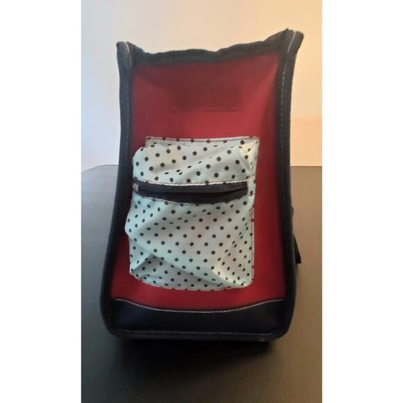 HAUTE DOG Luxury Pet Carrier/Tote Simply Dog Zip Top, Vents,16 X 11 X 8 Red Blue - Picture 6 of 6